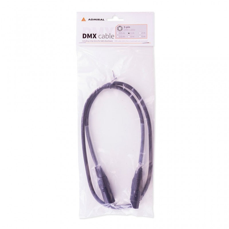 Admiral Cable DMX 5 Pines XLR 1 m - Negro para Iluminación Profesional