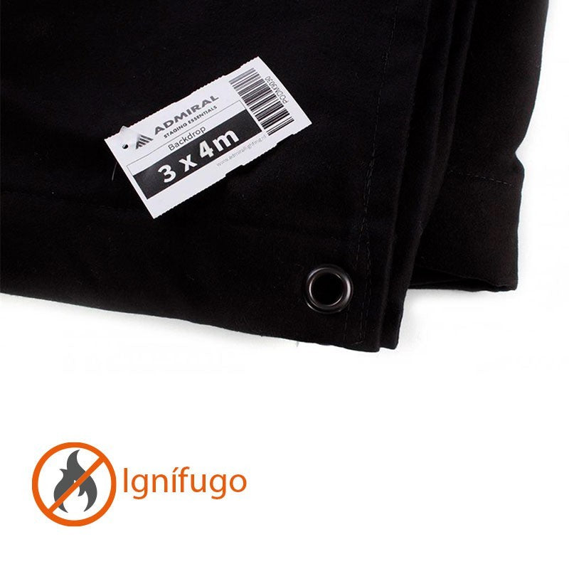 Admiral PODK3040 - Telón Moltón Negro 3x4 m para Escenarios