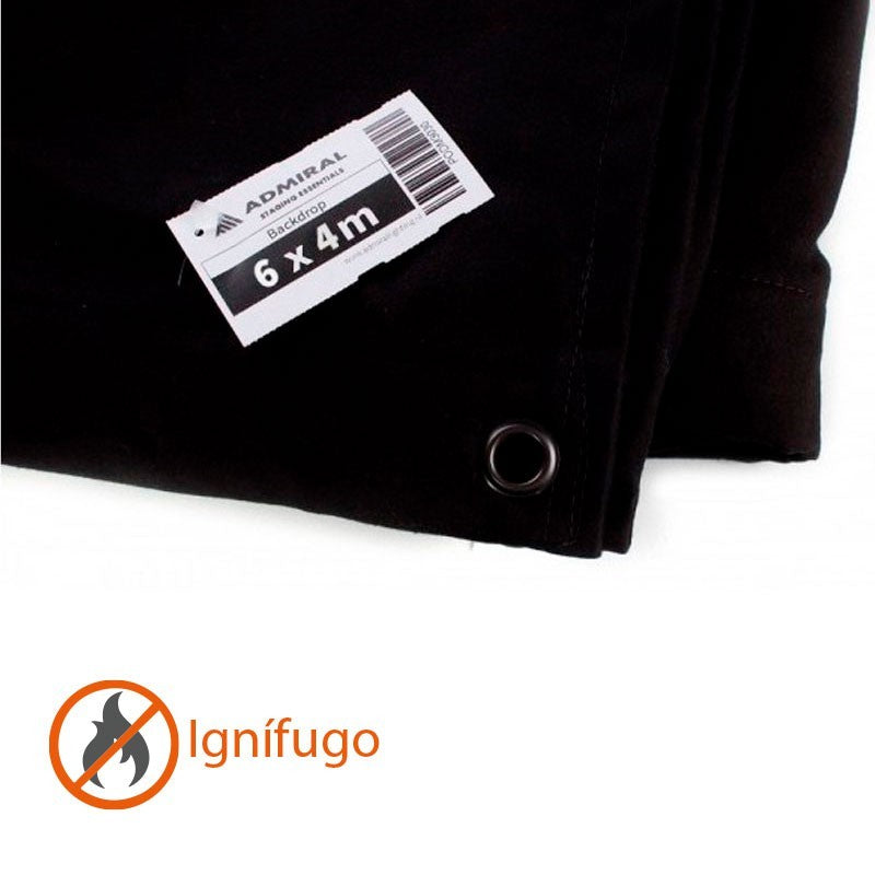 Admiral PODK6040 - Telón Negro Moltón Ignífugo 6x4m
