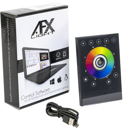 AFX Light DMX-TOUCH-PANEL-512 – Controlador de iluminación DMX de pared ultra plano - Tempo Shop