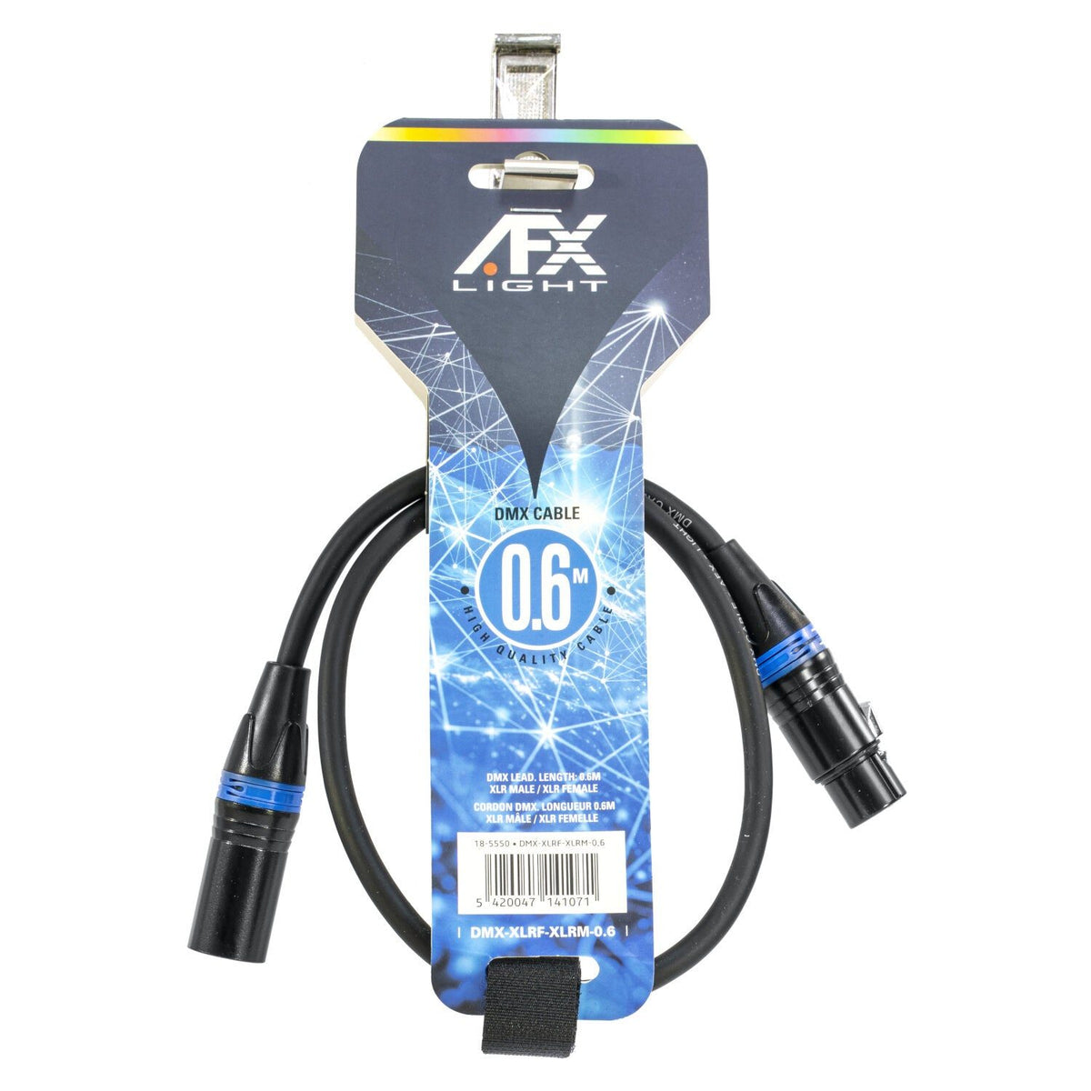 AFX Light DMX-XLRF-XLRM-0,6 - Cable DMX Macho/Hembra 0,6 m - Tempo Shop