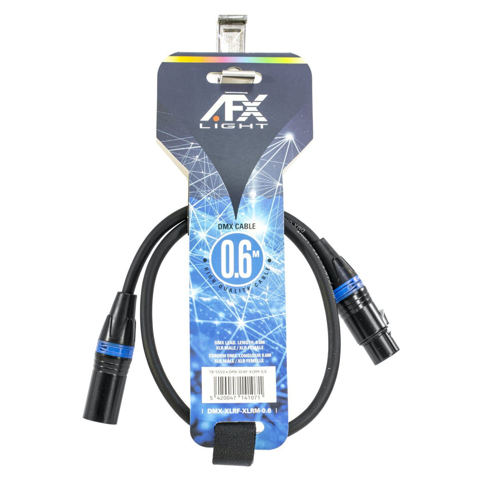AFX Light DMX-XLRF-XLRM-0,6 - Cable DMX Macho/Hembra 0,6 m - Tempo Shop