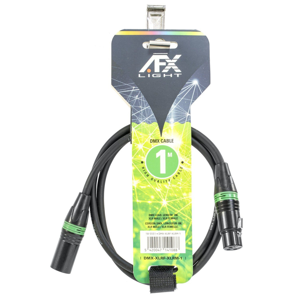 AFX Light DMX-XLRF-XLRM-1 - Cable DMX Macho/Hembra 1 m - Tempo Shop