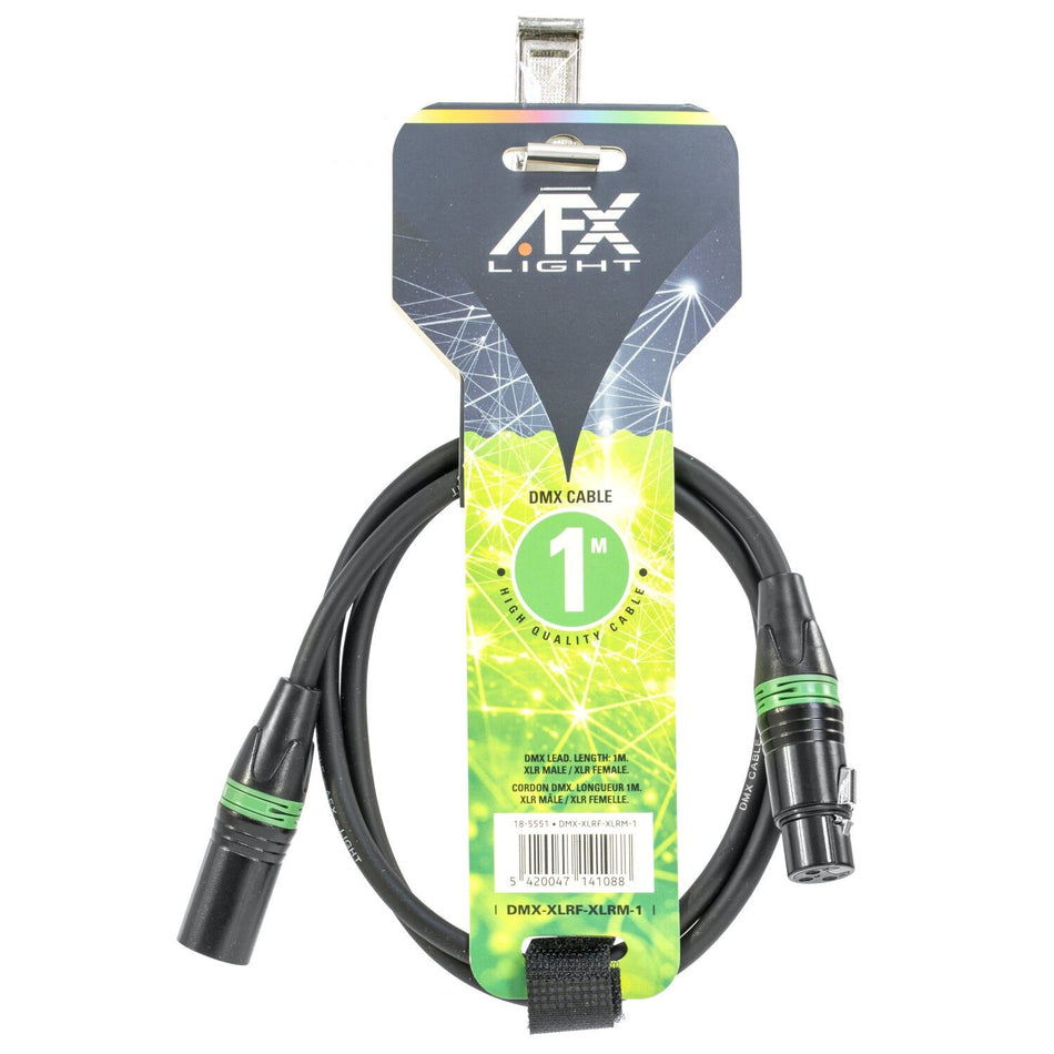 AFX Light DMX-XLRF-XLRM-1 - Cable DMX Macho/Hembra 1 m - Tempo Shop