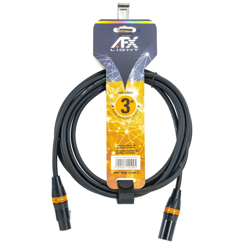 AFX Light DMX-XLRF-XLRM-3 - Cable DMX Macho/Hembra 3 m - Tempo Shop