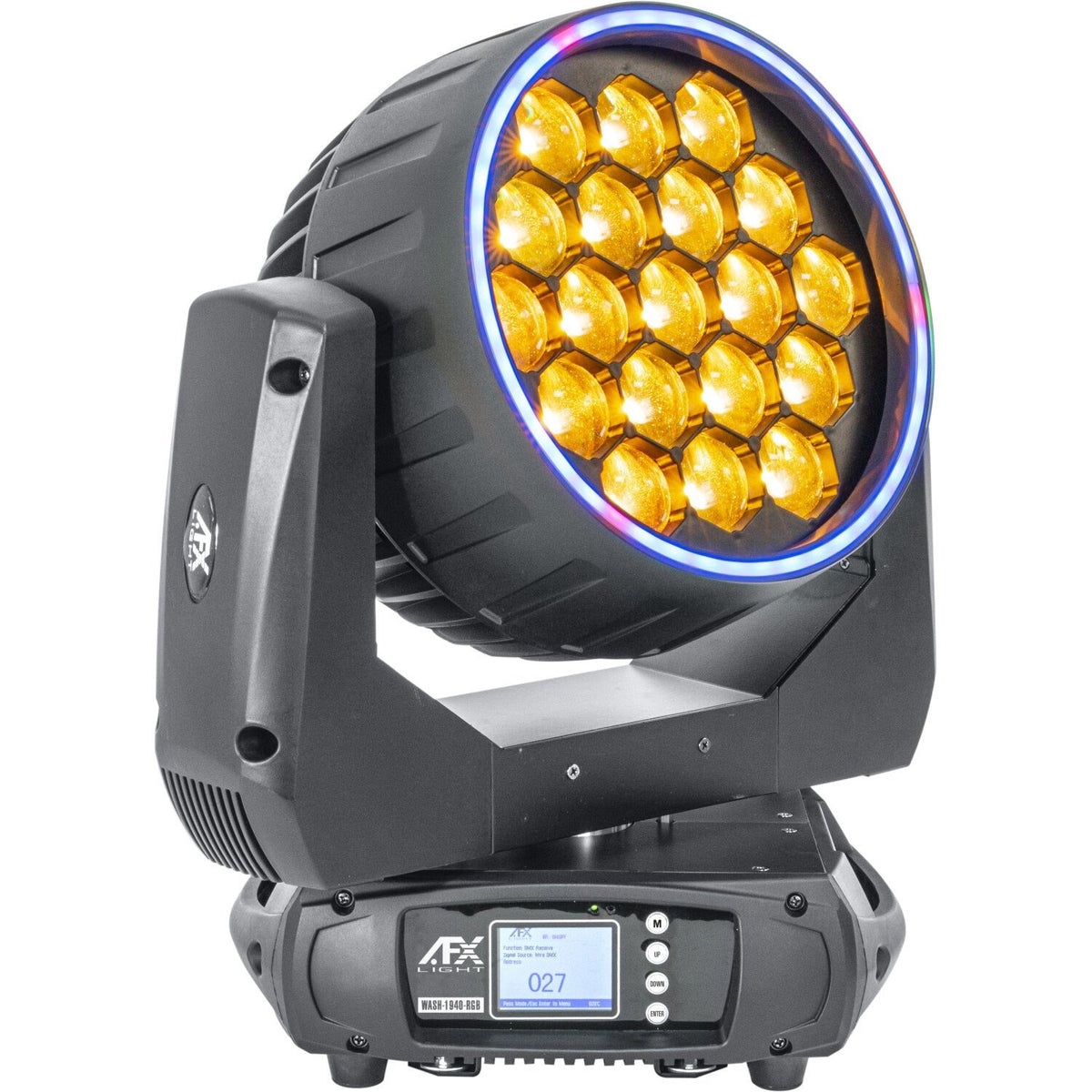 AFX Light WASH-1940-RGB – Cabeza móvil Wash Zoom con efecto anillo 19 LED 40 W RGBW y flightcase - Tempo Shop