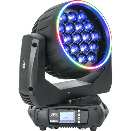 AFX Light WASH-1940-RGB – Cabeza móvil Wash Zoom con efecto anillo 19 LED 40 W RGBW y flightcase - Tempo Shop