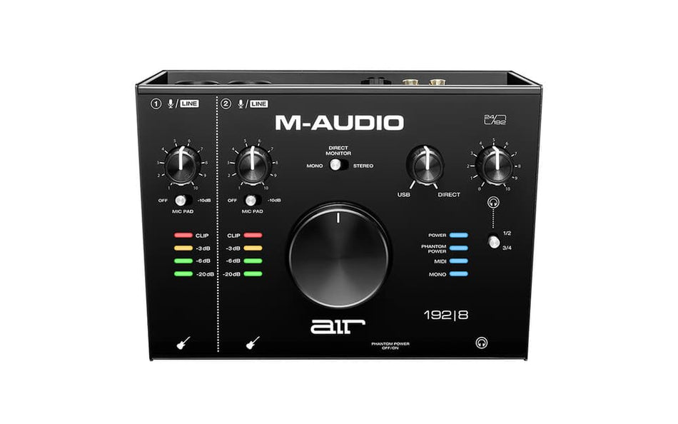 M-Audio AIR 192|8 - High-Speed ​​USB Audio Interface with 2 Inputs and 4 Outputs