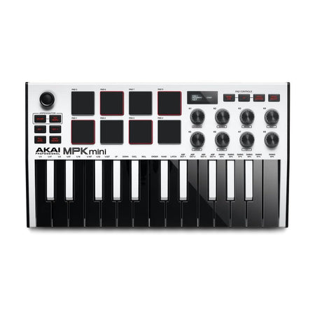 AKAI Professional MPK MINI MK3 - Controlador MIDI compacto en blanco - Tempo Shop