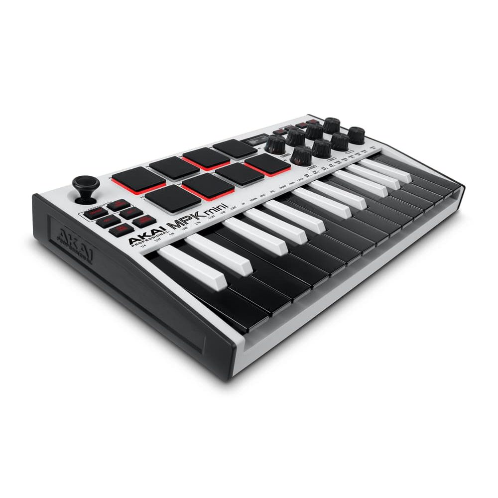 AKAI Professional MPK MINI MK3 - Controlador MIDI compacto en blanco - Tempo Shop