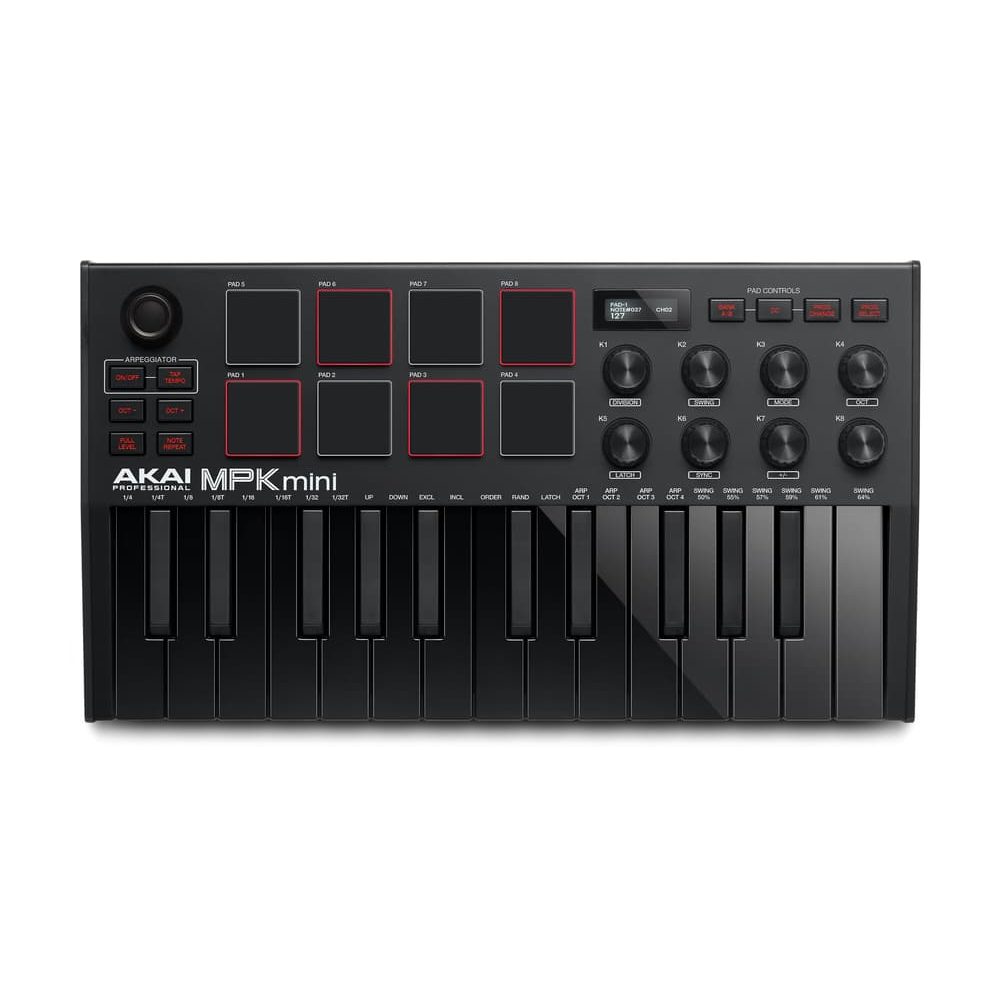 AKAI Professional MPK MINI MK3 - Minicontrolador MIDI compacto (Black Edition) - Tempo Shop