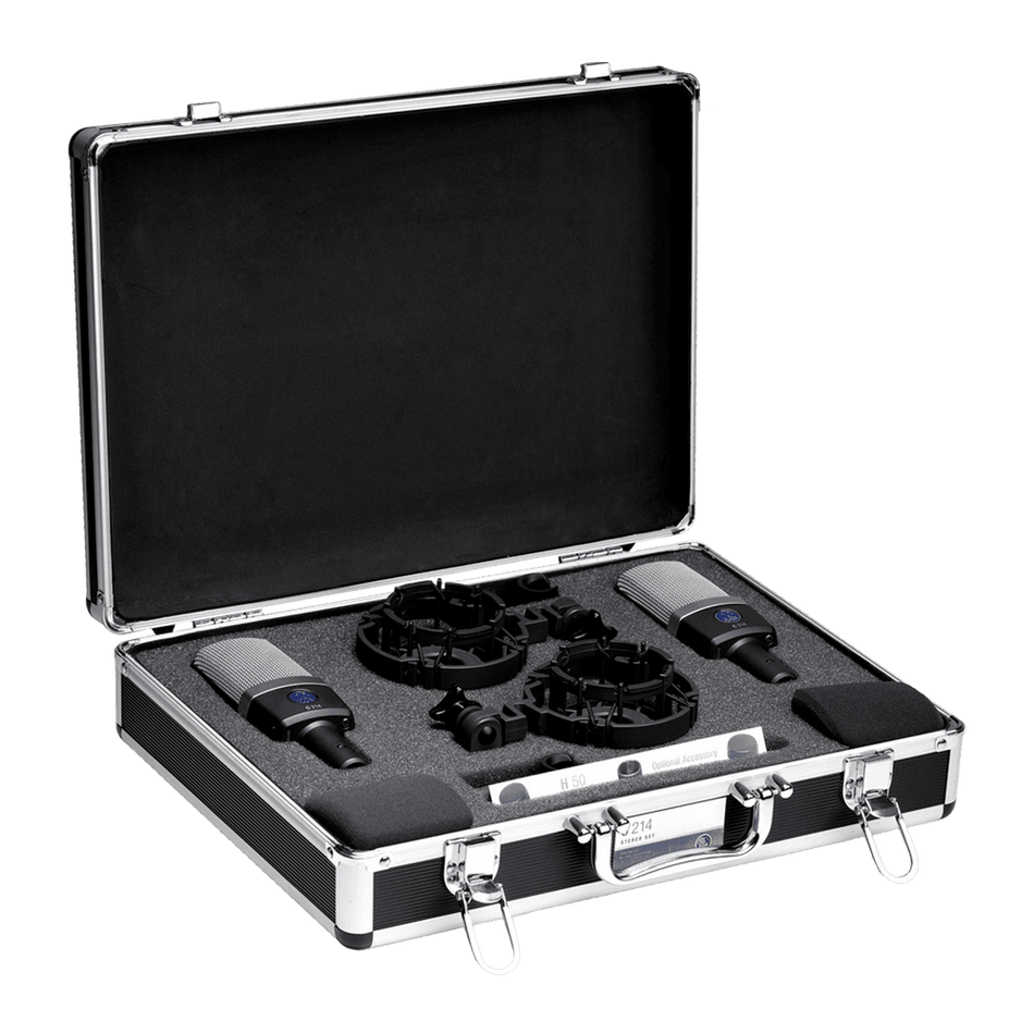 AKG C214 ST - Pareja estéreo igualada de micrófonos cardioide de gran diafragma para estudio y directo