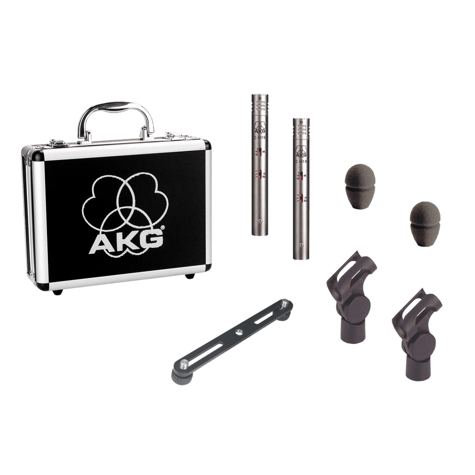 AKG C451BST - Set estéreo de micrófonos C451B cardioides (pareja emparejada con HPF y PAD)