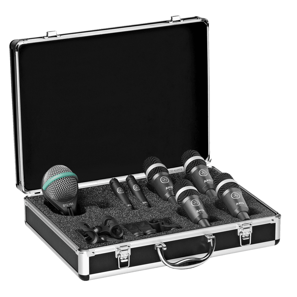 AKG DRUMSETCONCERT (Drum Set Concert I) - Set profesional de micrófonos para batería con D112 MKII, 4× D40 y 2× C430