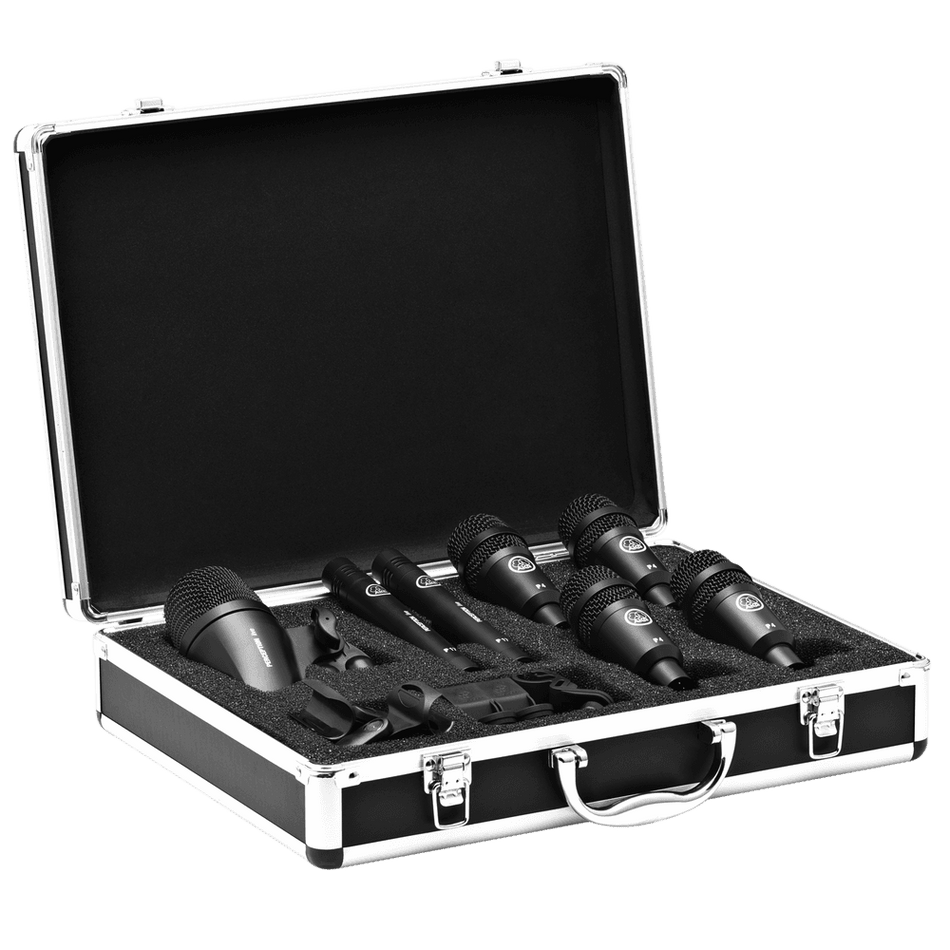 AKG Drum Set Session I - Set de micrófonos para batería con P2, 4×P4 y 2×P17 (incluye 4 clips H440 y maletín)