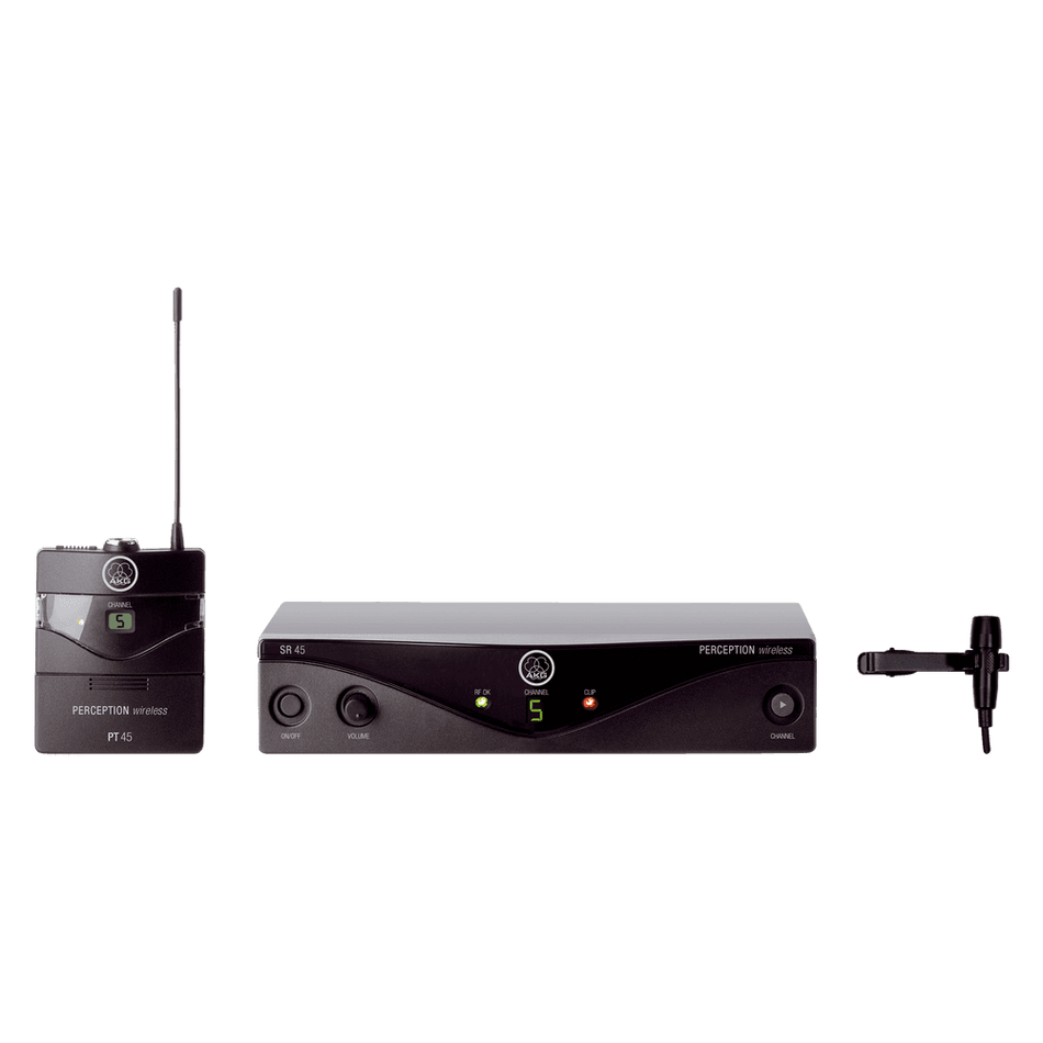AKG PW45PRESBDD - UHF Presenter Band D/ISM Wireless System with Beltpack, Lavalier Microphone, and Receiver