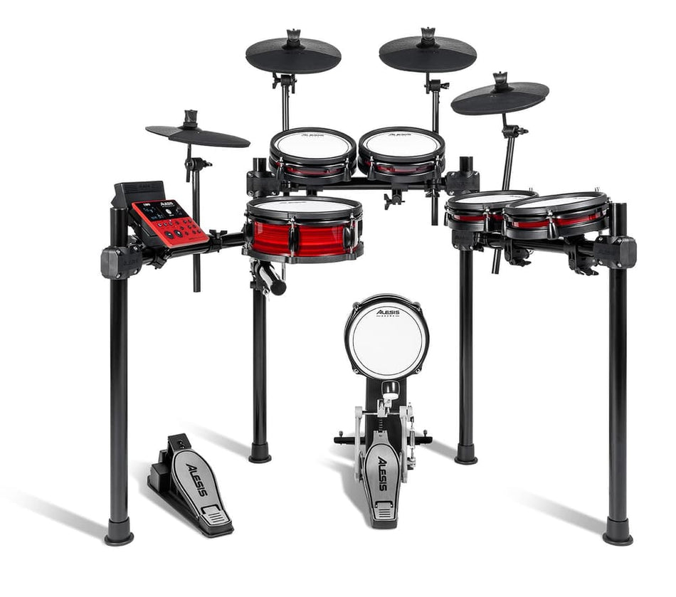 Alesis NITROPROXLKIT – Batería electrónica de 10 piezas con módulo Nitro Pro y parches de malla