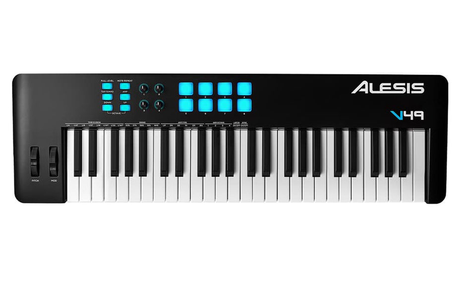 Alesis V49 MKII – Controlador de teclado USB-MIDI de 49 teclas con pads, arpegiador y software profesional