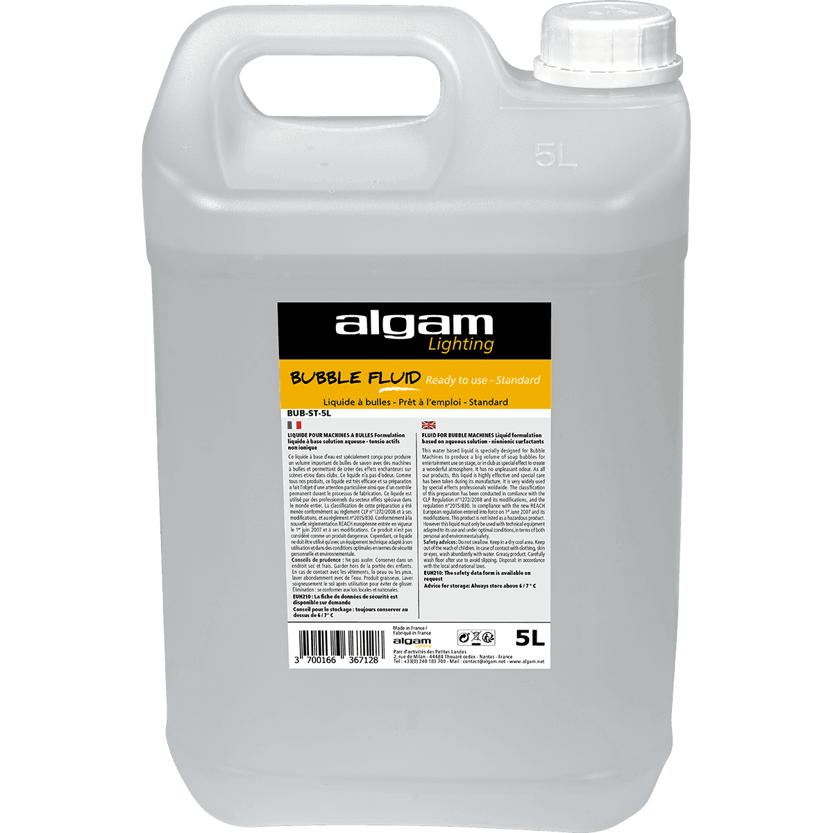 Algam BUB-ST-5L – Líquido estándar para máquinas de burbujas, 5 L - Tempo Shop