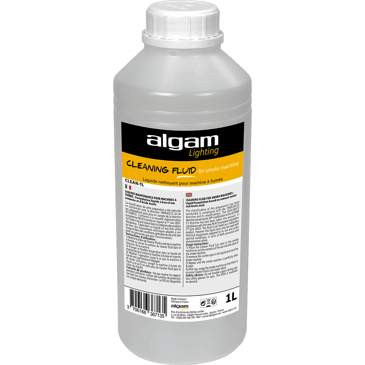 Algam CLEAN-1L – Líquido limpiador para máquinas de humo, 1 L - Tempo Shop