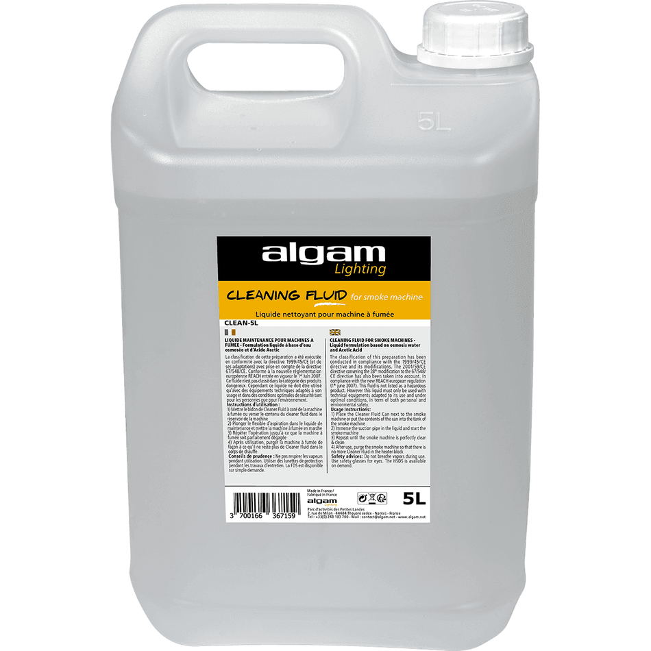 Algam CLEAN-5L – Líquido limpiador para máquinas de humo. 5L - Tempo Shop