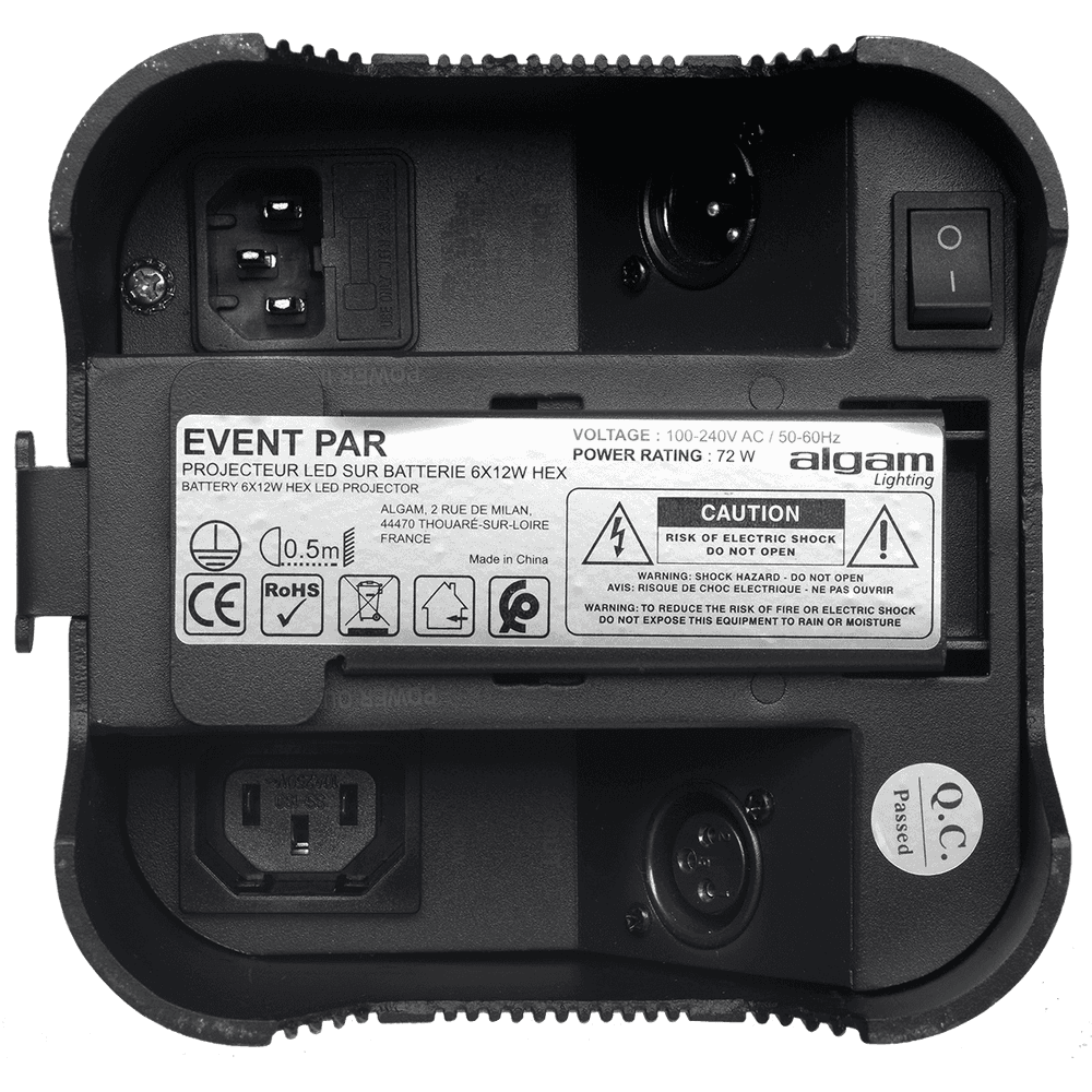 Algam EVENTPAR – PAR de 6 LED 12W con batería RGBWAUV IR y DMX inalámbrico - Tempo Shop