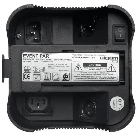 Algam EVENTPAR – PAR de 6 LED 12W con batería RGBWAUV IR y DMX inalámbrico - Tempo Shop
