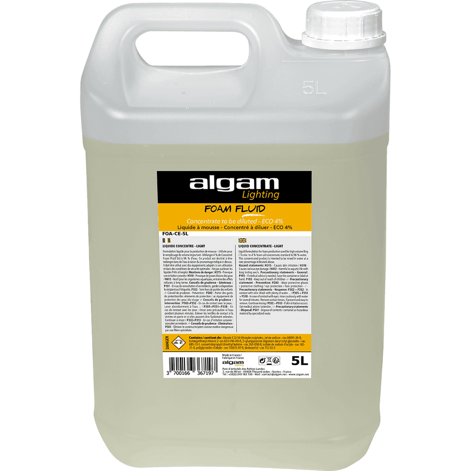 Algam FOA-CE-5L – Líquido ECO 4% para máquinas de espuma. 5L - Tempo Shop