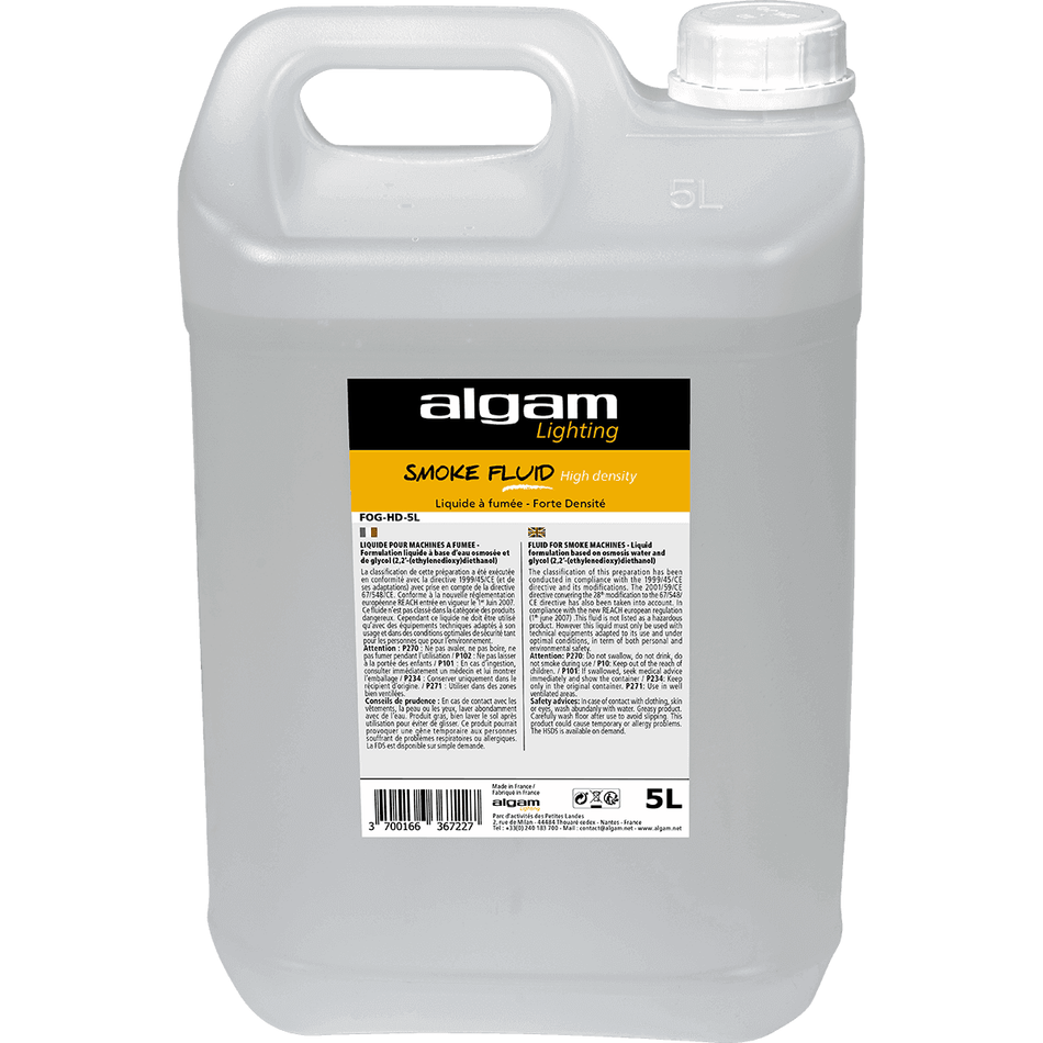 Algam FOG-HD-5L – Líquido de alta densidad para máquinas de humo, 5 L - Tempo Shop
