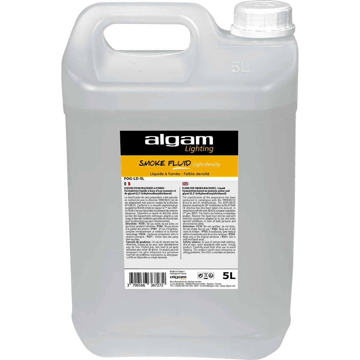 Algam FOG-LD-5L – Líquido de baja densidad para máquinas de humo, 5 L - Tempo Shop