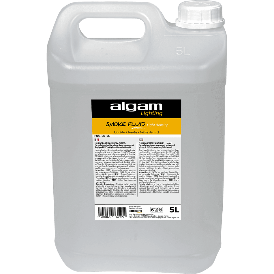 Algam FOG-LD-5L – Líquido de baja densidad para máquinas de humo, 5 L - Tempo Shop