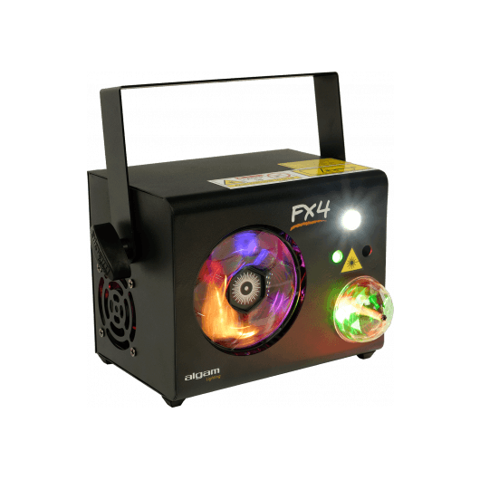 Algam FX4 – Proyector Combo 4-en-1: Gobo Wheel, Magic Ball, Strobe y Láser RG - Tempo Shop