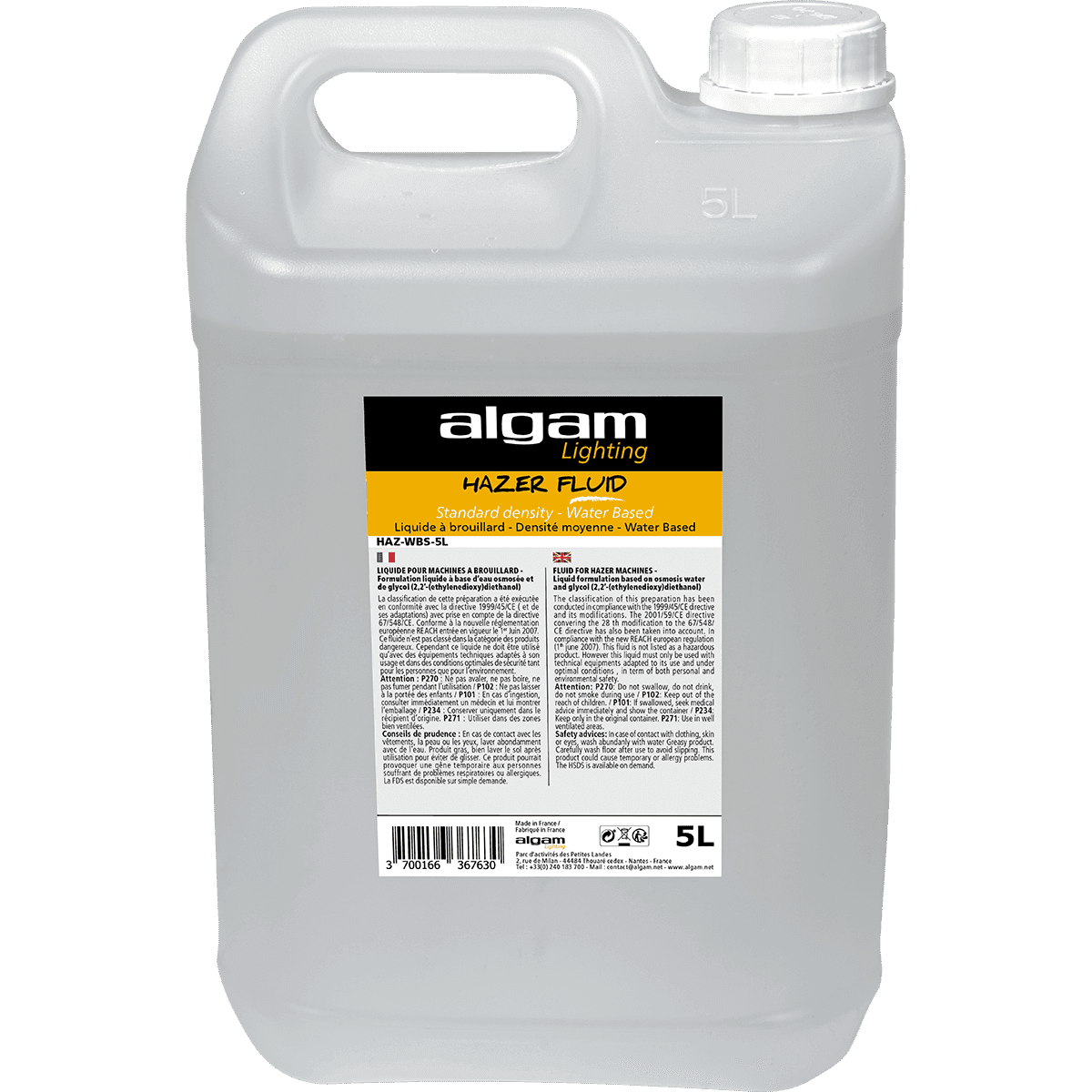 Algam HAZ-WBS-5L – Líquido de niebla de densidad media a base de agua, 5 L - Tempo Shop