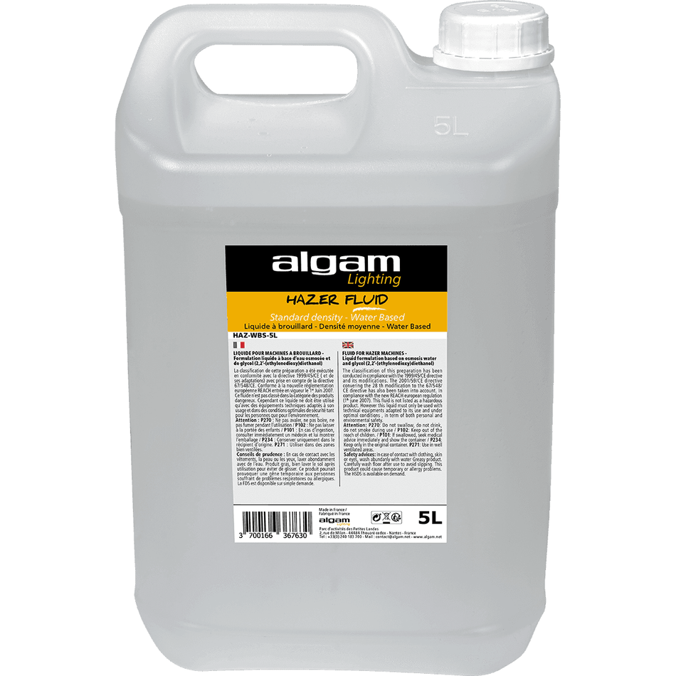 Algam HAZ-WBS-5L – Líquido de niebla de densidad media a base de agua, 5 L - Tempo Shop