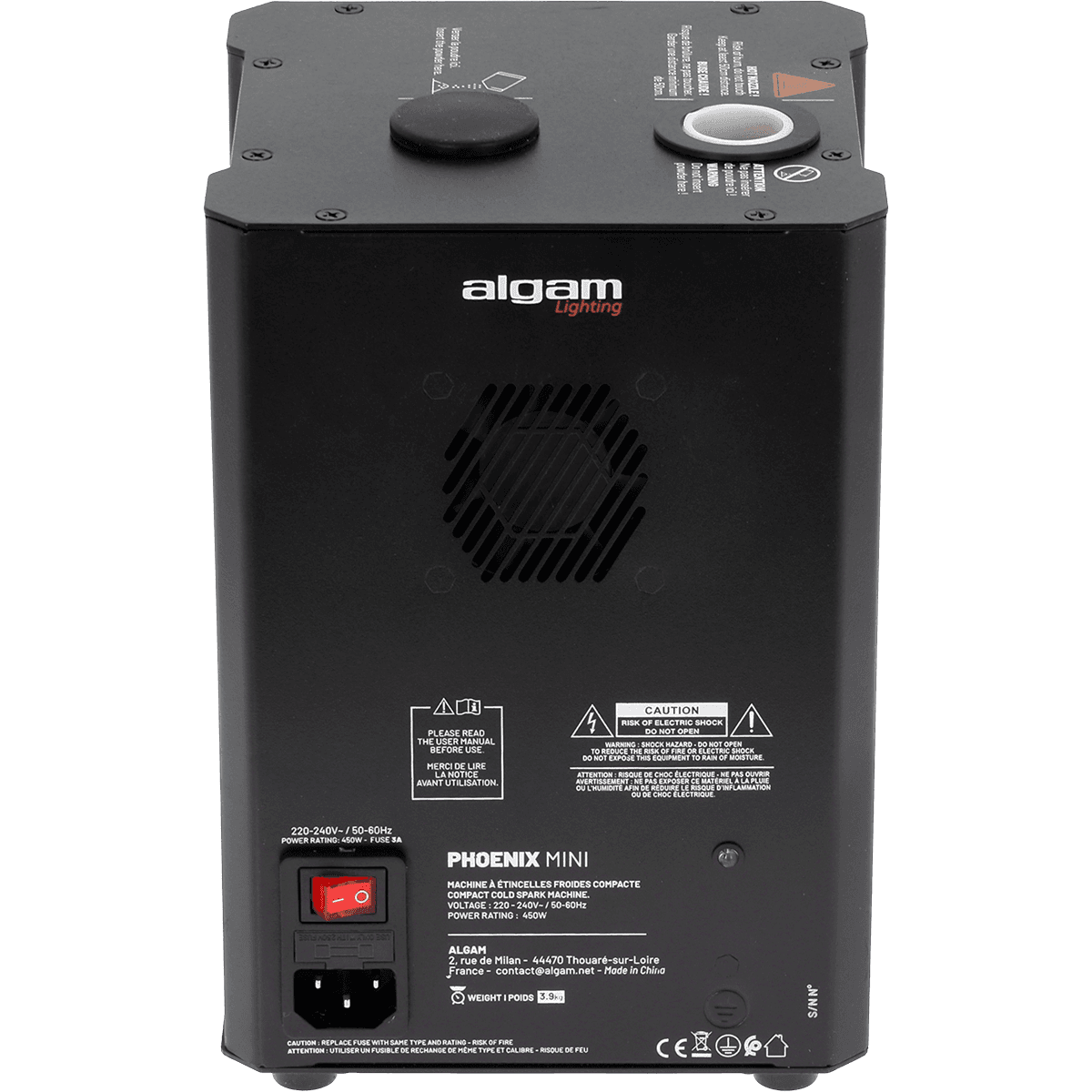 Algam Lighting LALPHOENIX-MINI - Máquina de efectos de chispa fría compacta de 450W - Tempo Shop