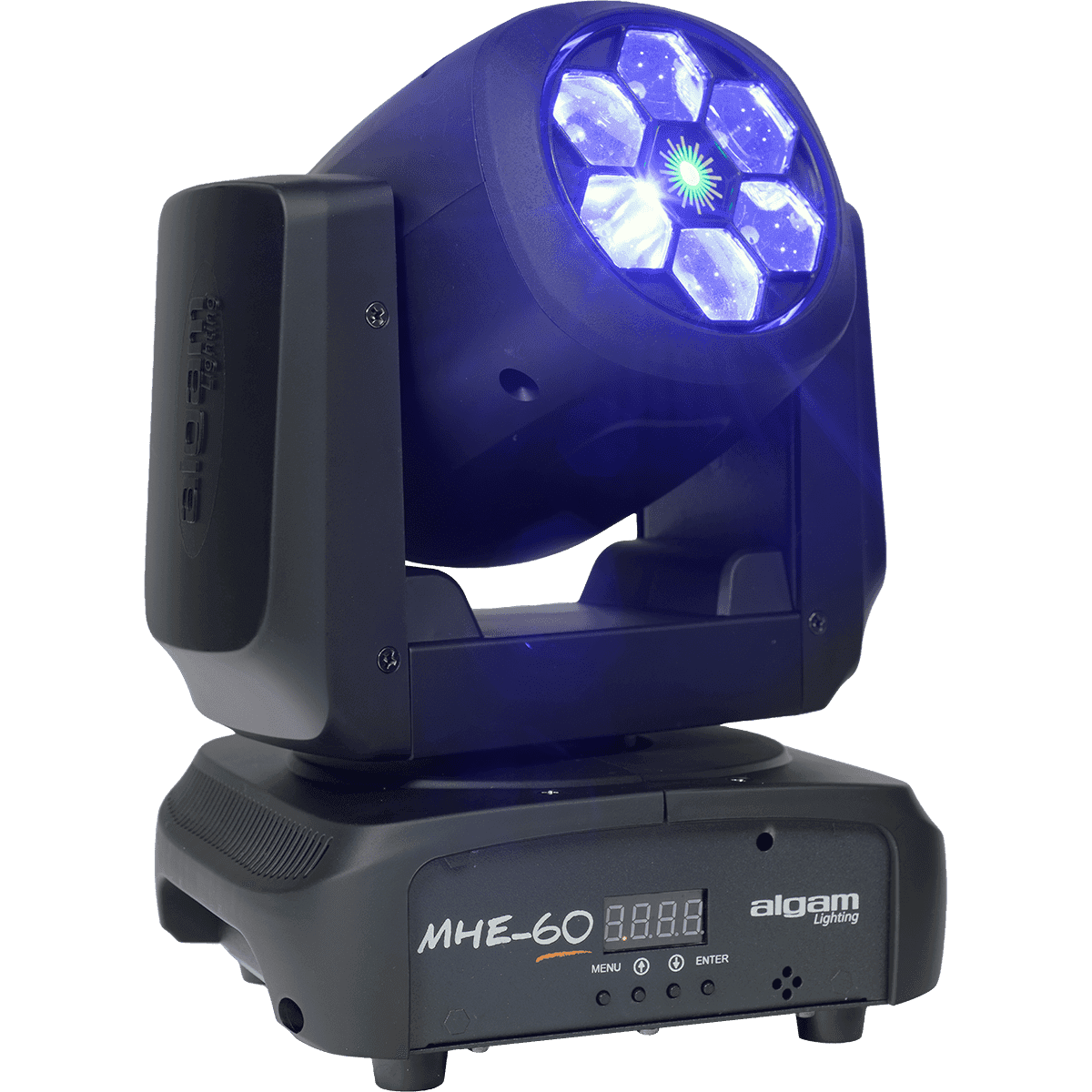Algam MHE60 – Cabeza móvil LED WASH 6×15W RGBW + Láser verde 200 mW - Tempo Shop