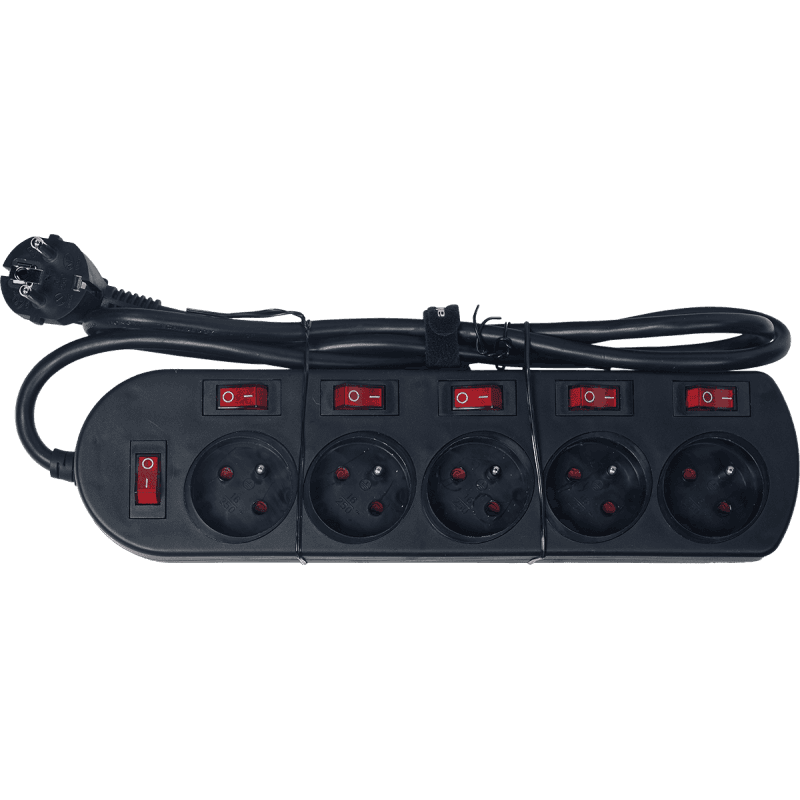 Algam MULTI-55S – Regleta de red 5 tomas con interruptores individuales y general - Tempo Shop
