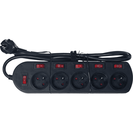 Algam MULTI-55S – Regleta de red 5 tomas con interruptores individuales y general - Tempo Shop