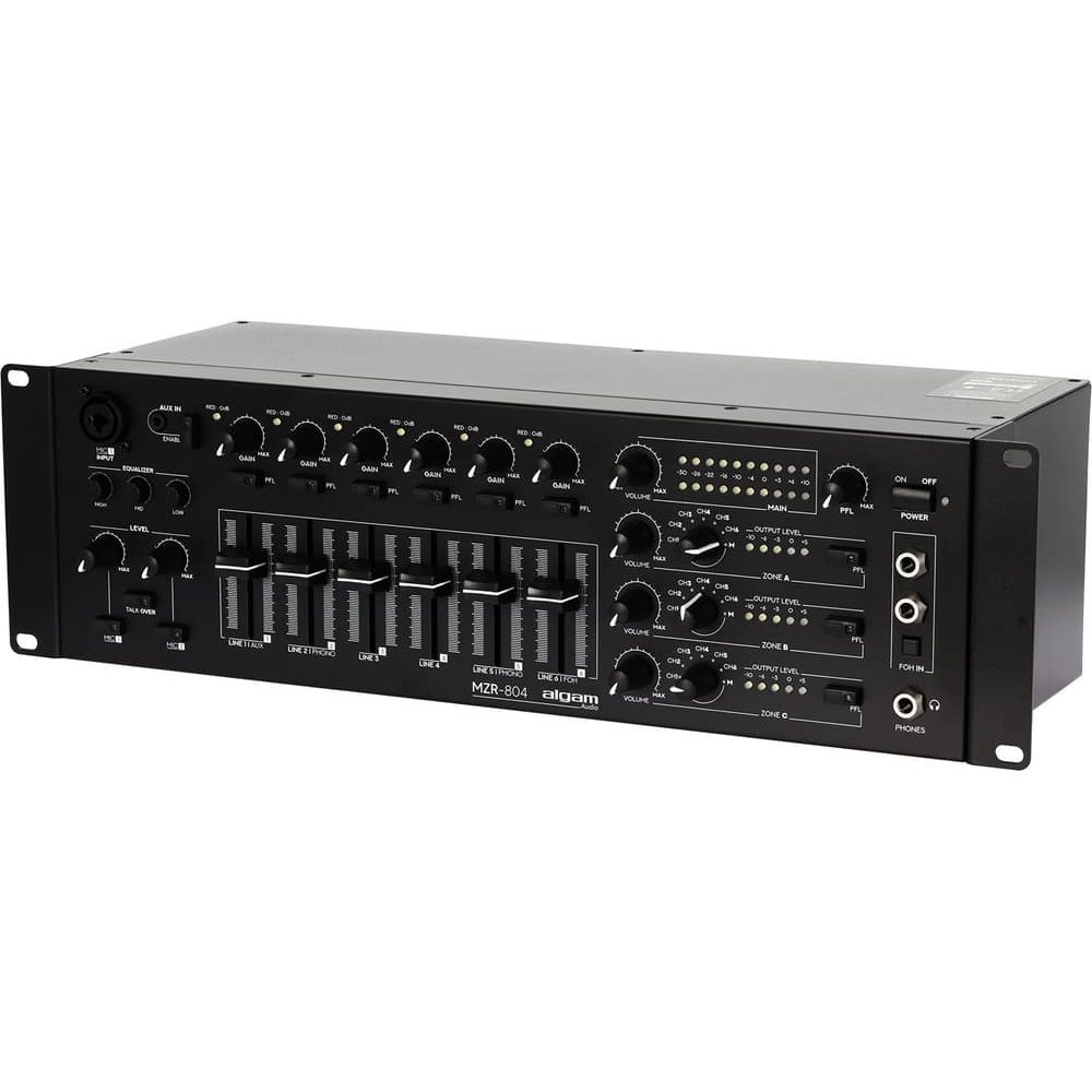 Algam MZR-804 – Mezclador de zona rackeable de 6+2 entradas (4 zonas) - Tempo Shop