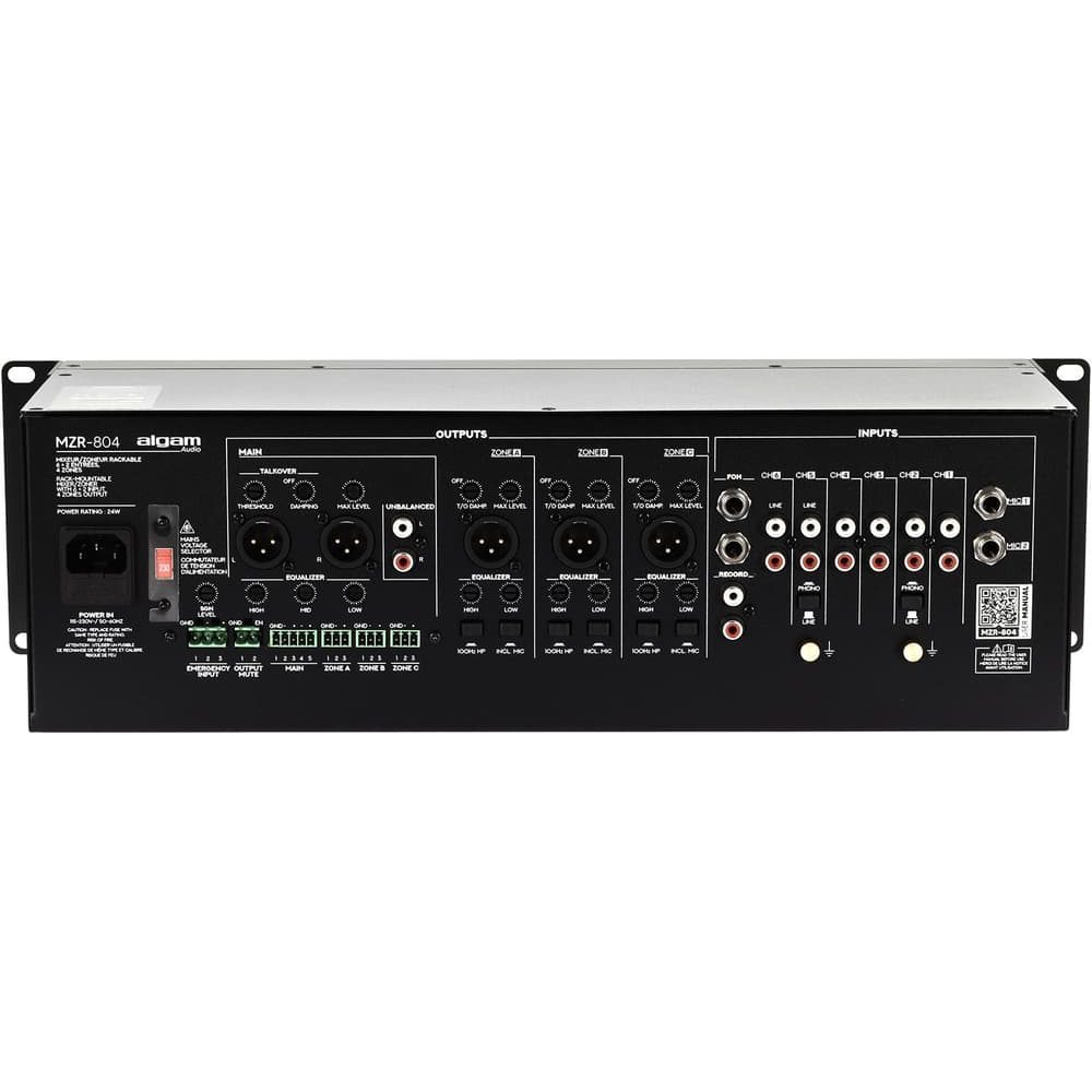 Algam MZR-804 – Mezclador de zona rackeable de 6+2 entradas (4 zonas) - Tempo Shop