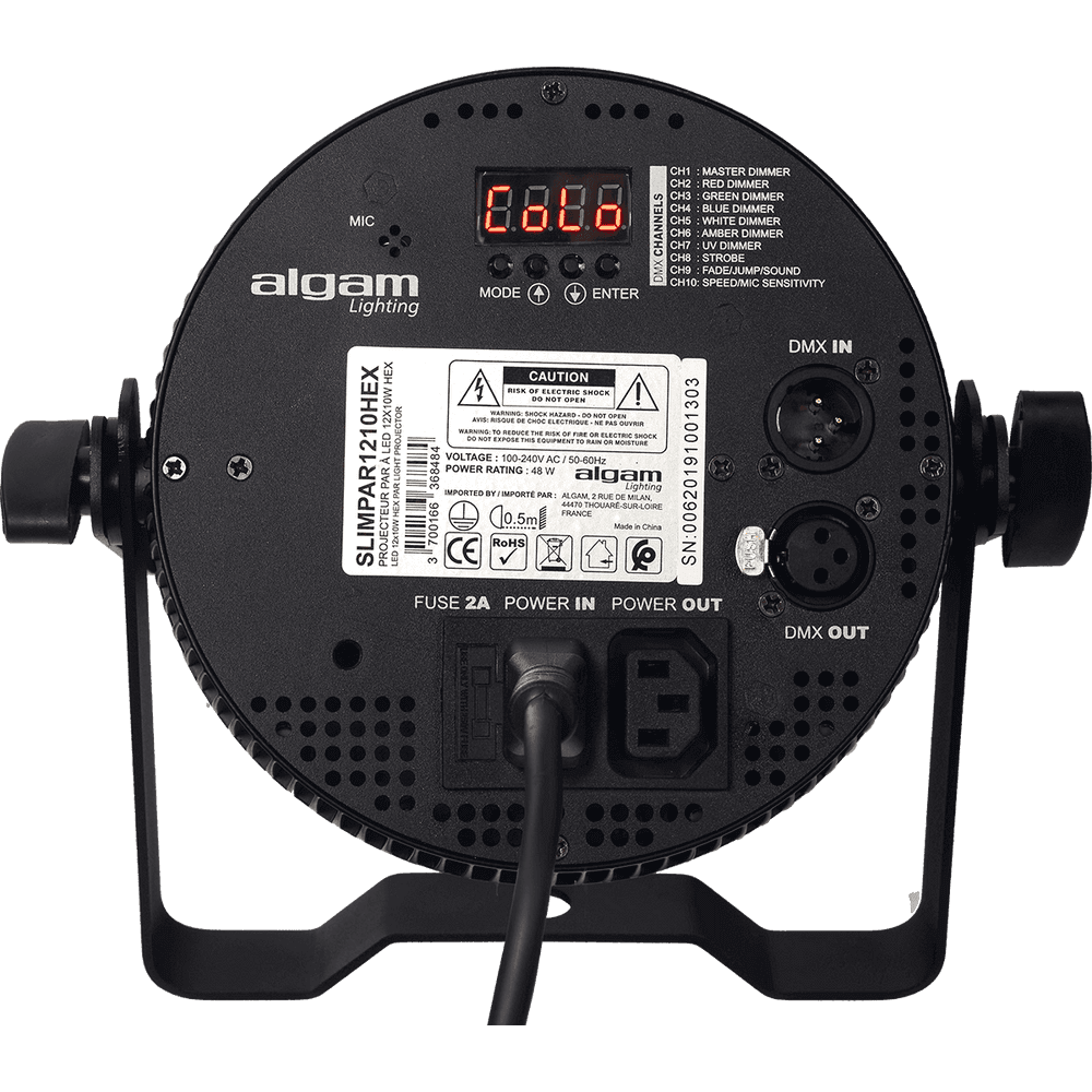 Algam SLIMPAR-1210-HEX – Foco proyector LED Slim 12×10W RGBWAU - Tempo Shop