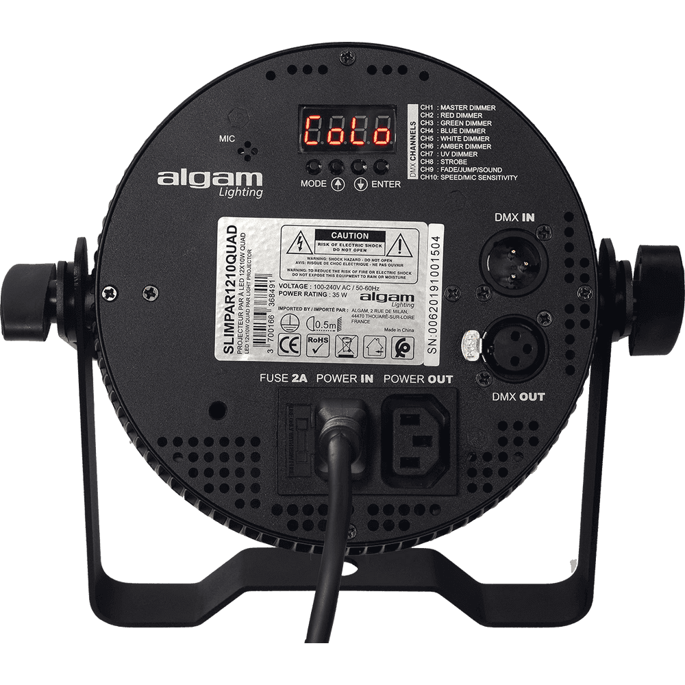 Algam SLIMPAR-1210-QUAD – Proyector LED Slim 12×10W RGBW - Tempo Shop