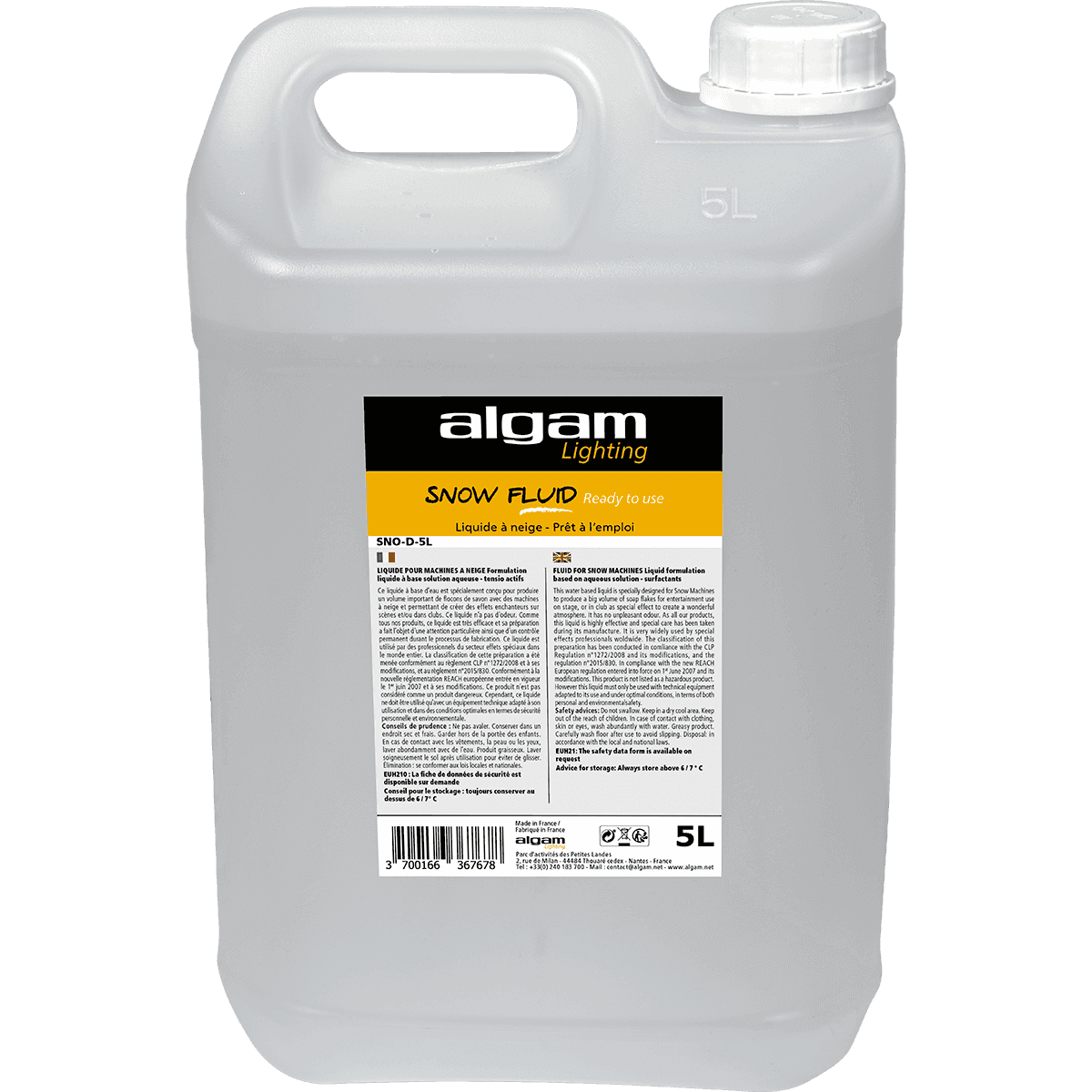 Algam SNO-D-5L – Líquido listo para producción de nieve artificial. 5L - Tempo Shop