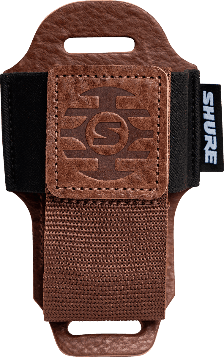 Shure by Gator SH-BODYPACK-PBN-L – Funda para petaca de cuero genuino (marrón)