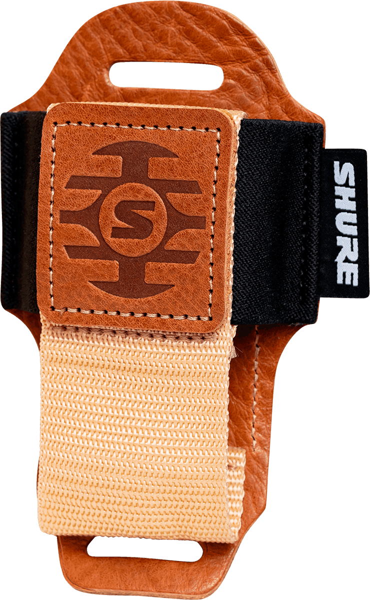 Shure by Gator SH-BODYPACK-PTN-L – Funda para petaca de cuero genuino (marrón claro)