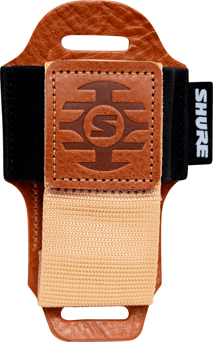 Shure by Gator SH-BODYPACK-PTN-L – Funda para petaca de cuero genuino (marrón claro)