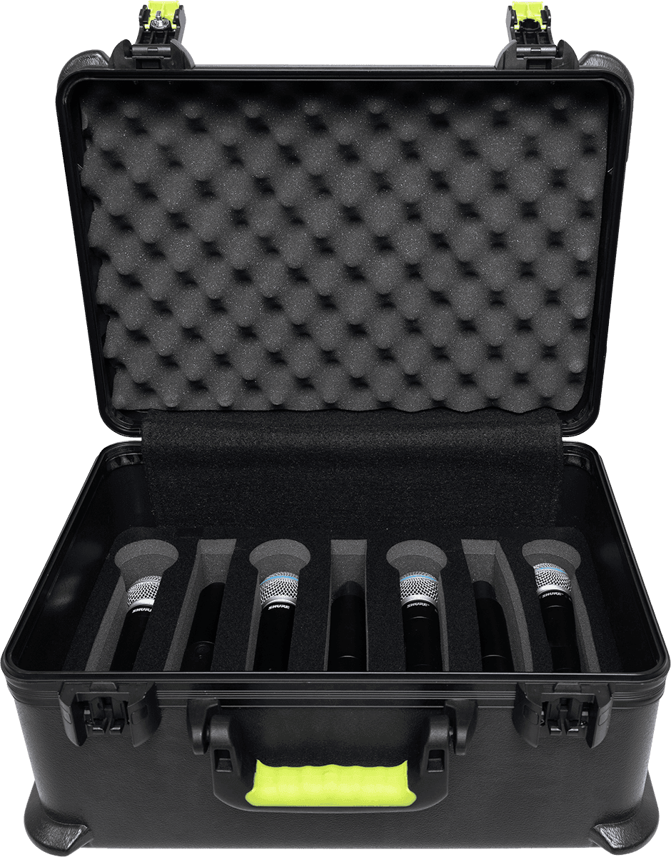 Shure by Gator SH-MICCASEW07 – Estuche de transporte de polietileno para 7 micrófonos inalámbricos y accesorios