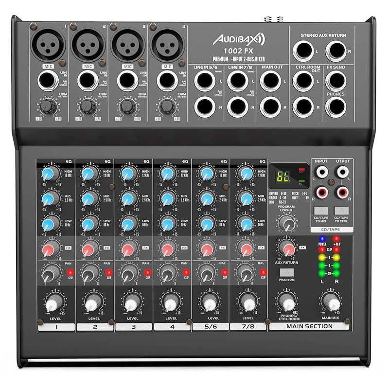 Audibax 1002 FX - Mesa Mezclas 8 Canales y Efectos - Tempo Shop