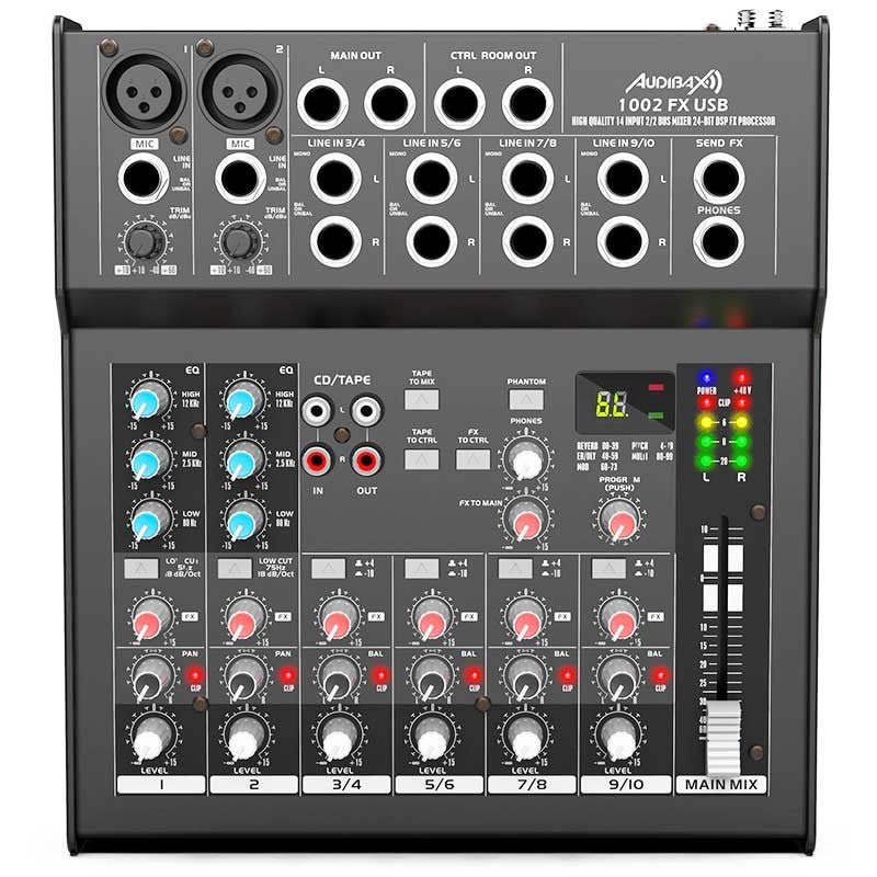 Audibax 1002 FX USB - Mesa Mezclas 10 Canales Con Efectos y USB - Tempo Shop