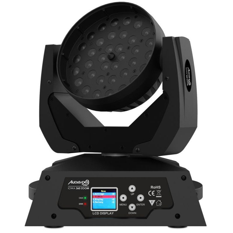 Audibax 10242473 - Kit 2 Cabezas Audibax Iowa 360 Zoom 2 Unidades + Flightcase Doble a Medida - Tempo Shop